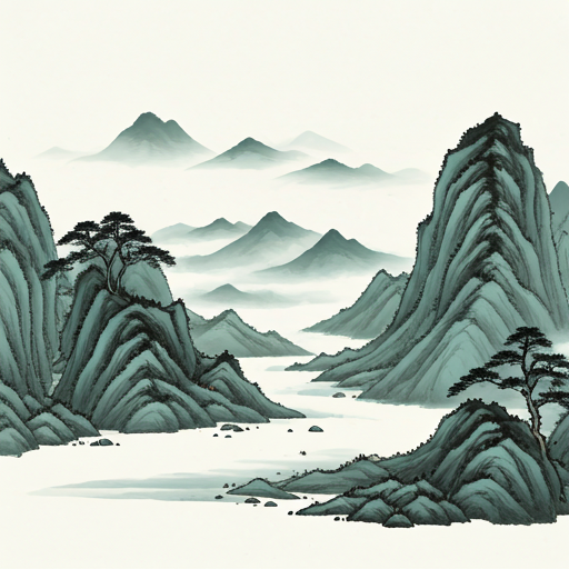 Chinese ink wash landscape painting